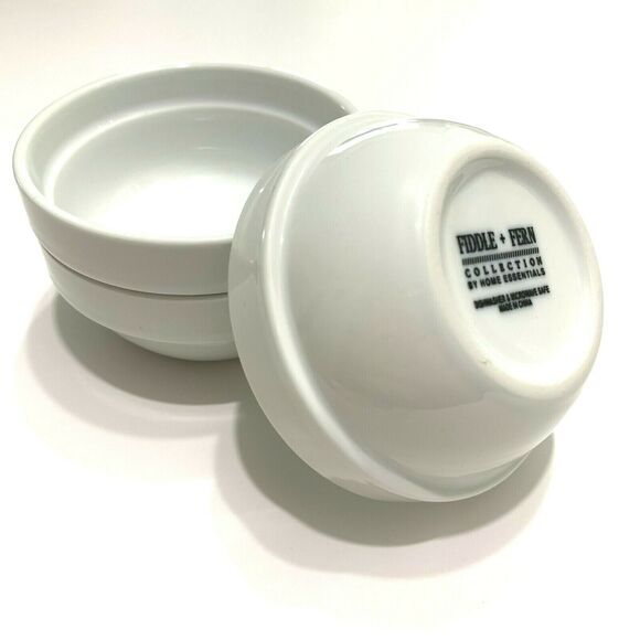 Fiddle & Fern Set of 3 Pieces White Porcelain Pinch Bowls 4.5 fl.oz / 133 ml New - Picture 10 of 14